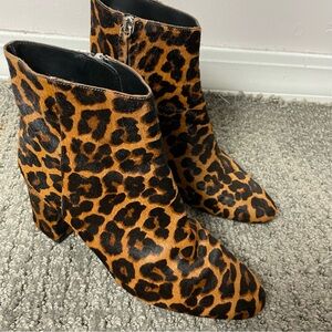 🐆 ZARA mob wife core aesthetic leopard animal print faux horsehair boots 9 🐆